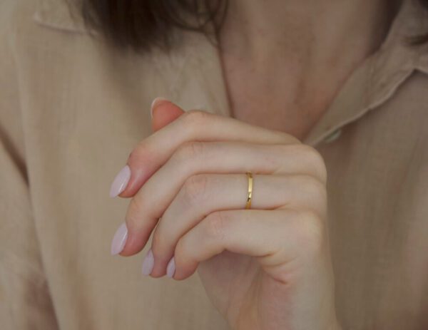 Alianças de Casamento Quadrada Ouro 18k - Imagem 5