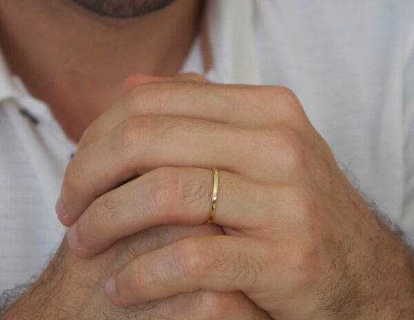 Alianças de Casamento Quadrada Ouro 18k - Imagem 2